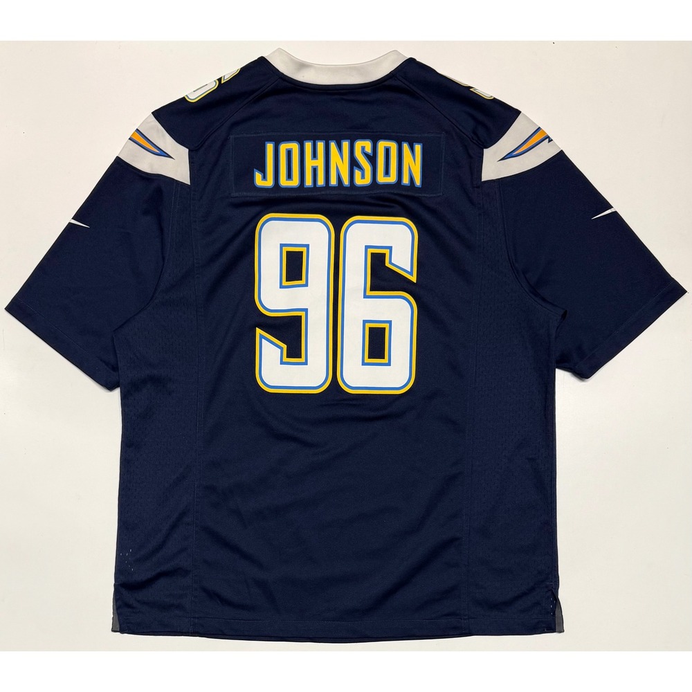 Nike NFL Los Angeles Chargers Jarret Johnson 96 Jersey Mens XL Blue Football